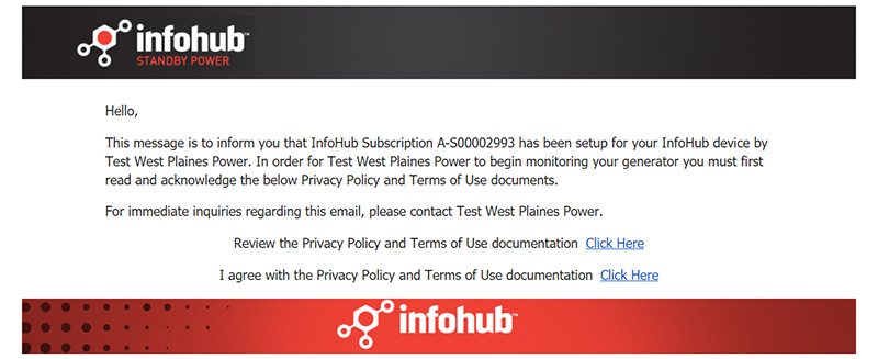 Customer accepting the electronic data privacy terms